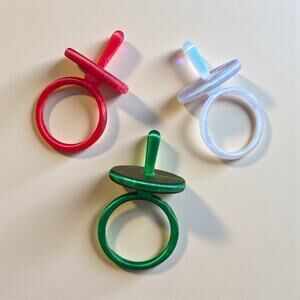 Replacement Pacifier For Cabbage Patch Kid Set Of New Christmas Red Green Clear